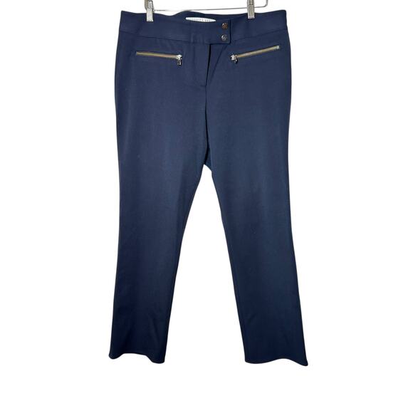 Veronica Beard Navy Blue Metro Cropped Kick Flare Pants Size 12 Work Career - Picture 7 of 7